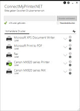 ConnectMyPrinter.NET Main Screen